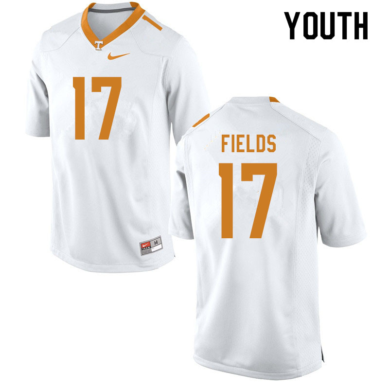 Youth #17 Tyus Fields Tennessee Volunteers College Football Jerseys Sale-White - Click Image to Close